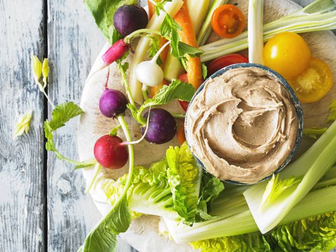 Peanut butter and Crudités