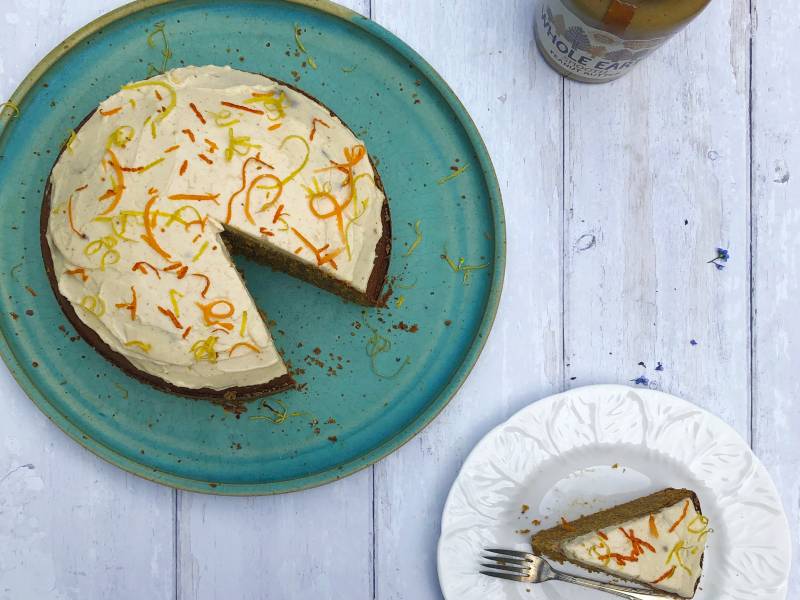 Carrot & Peanut Butter Cake with Peanut Butter Icing