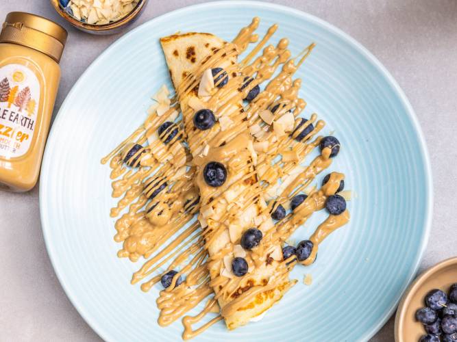 Simon Rimmer’s Peanut Butter Banana Cheesecake Pancake