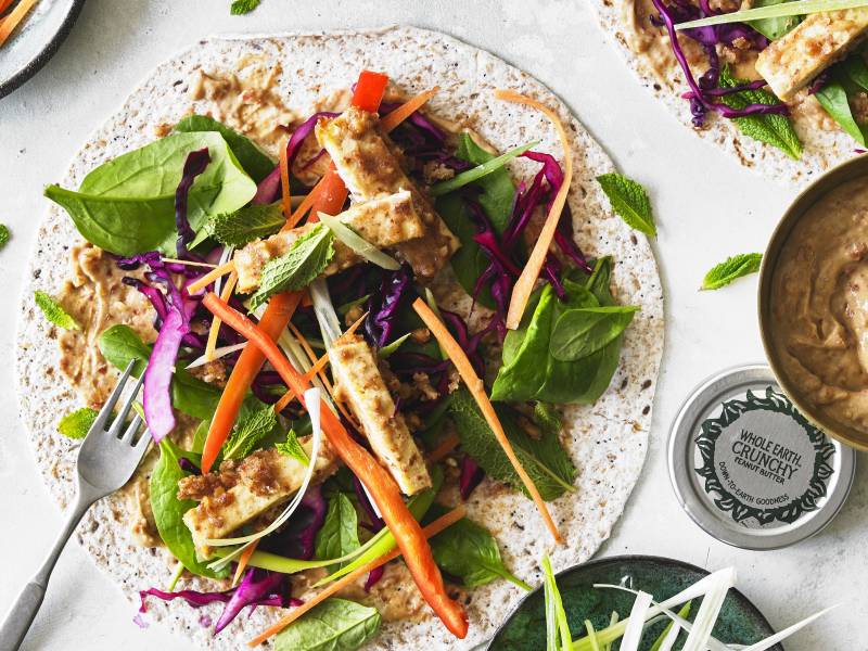 Peanut Butter Tofu Wraps